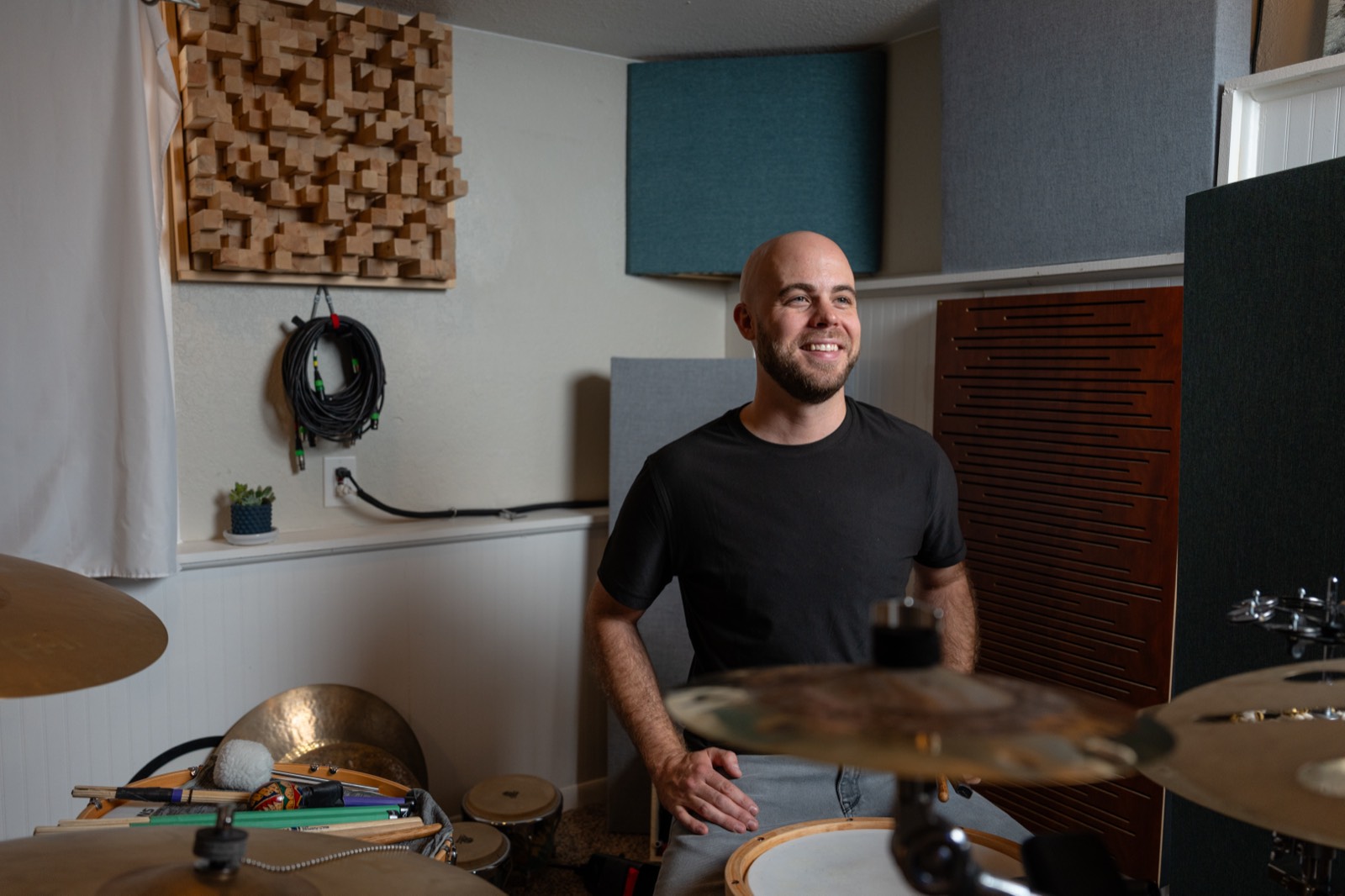Sean at the drum kit